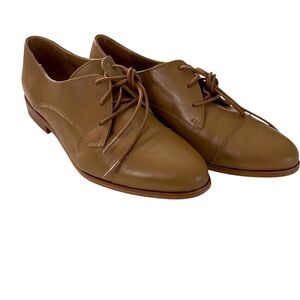 Nicole Shoes Emilia Cap Toe Oxford Almond Soft Supple Leather Style Comfortable